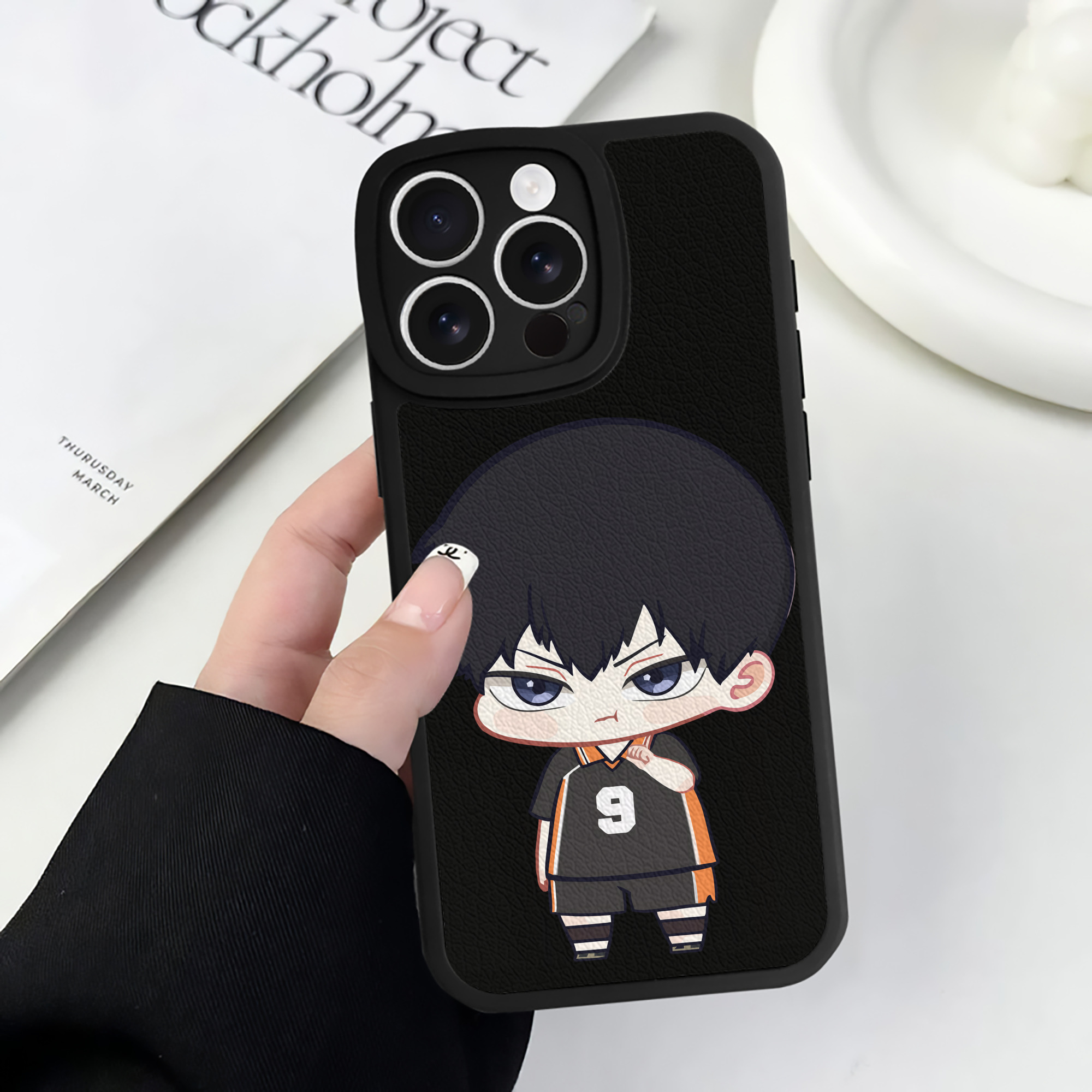 （画像用） ハイキュー!! Haikyu!! 【iPhone 16シリーズ対応】シリコンスマホケース（レザー調） 材質：シリコン